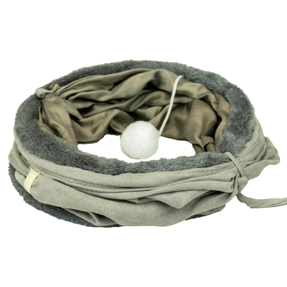 New Suede S-Shaped Cat Tunnel Toy | Foldable Self-Entertainment Channel for Cats