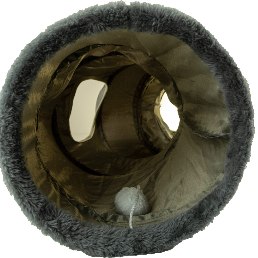 New Suede S-Shaped Cat Tunnel Toy | Foldable Self-Entertainment Channel for Cats