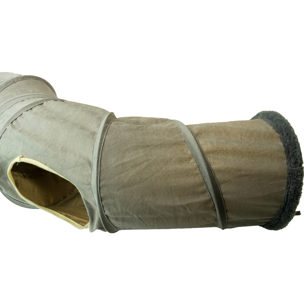 New Suede S-Shaped Cat Tunnel Toy | Foldable Self-Entertainment Channel for Cats