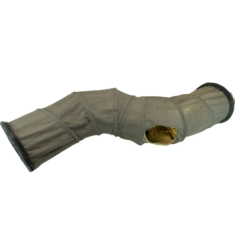 New Suede S-Shaped Cat Tunnel Toy | Foldable Self-Entertainment Channel for Cats
