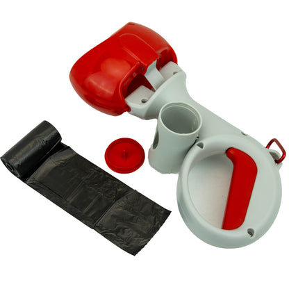 Portable Pet Poop Picker | Two-in-One Dog Feces Picker with Garbage Bag