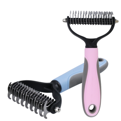 Pet Hair Removal Comb | Double-Sided Stainless Steel Detangling Comb
