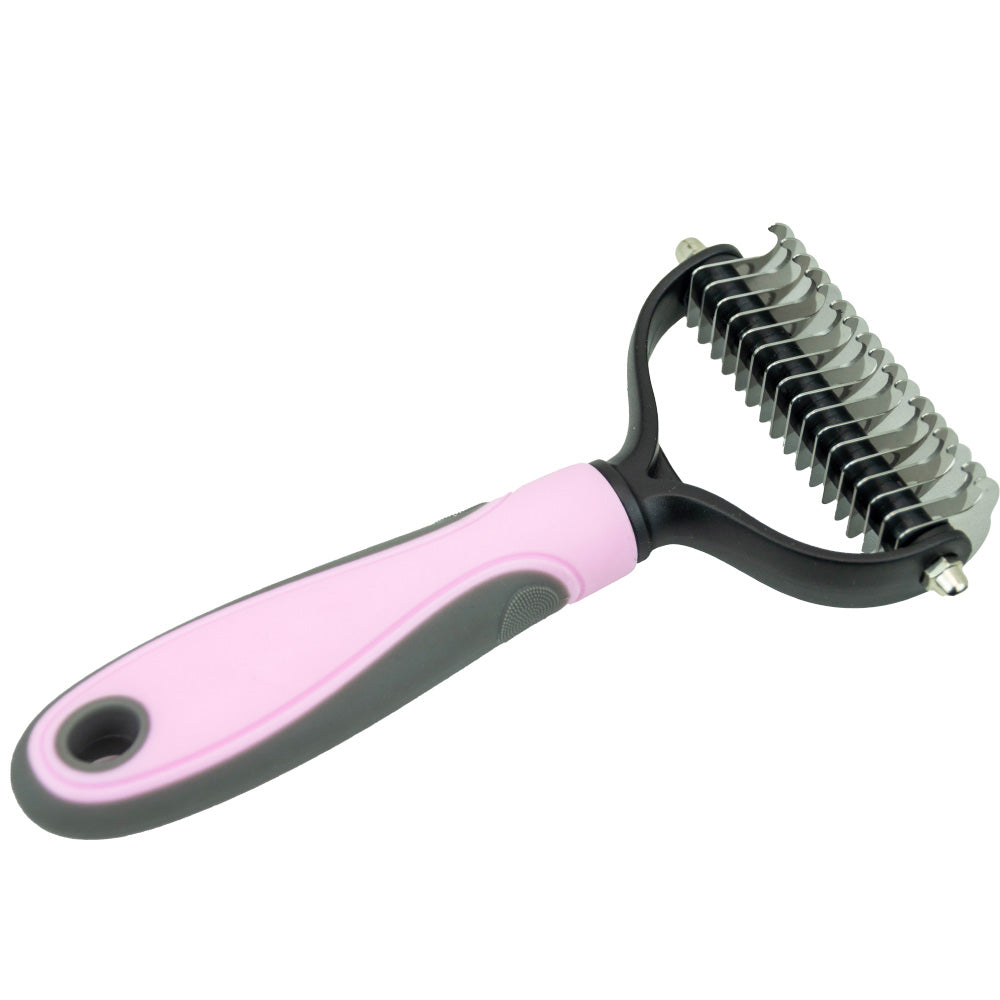 Pet Hair Removal Comb | Double-Sided Stainless Steel Detangling Comb