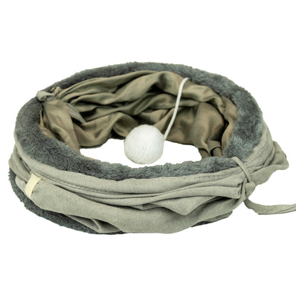 New Suede S-Shaped Cat Tunnel Toy | Foldable Self-Entertainment Channel for Cats