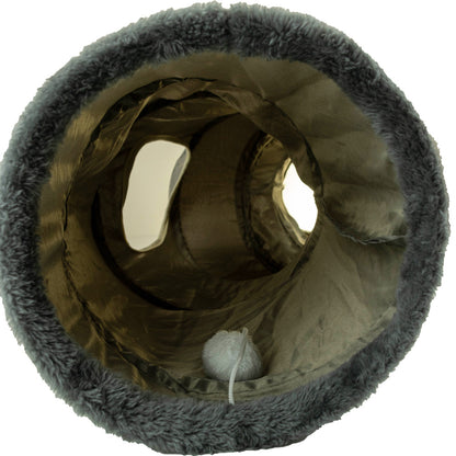 New Suede S-Shaped Cat Tunnel Toy | Foldable Self-Entertainment Channel for Cats
